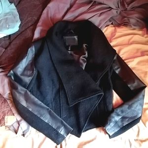 EUC leather and lambswool Line the Label moto jacket